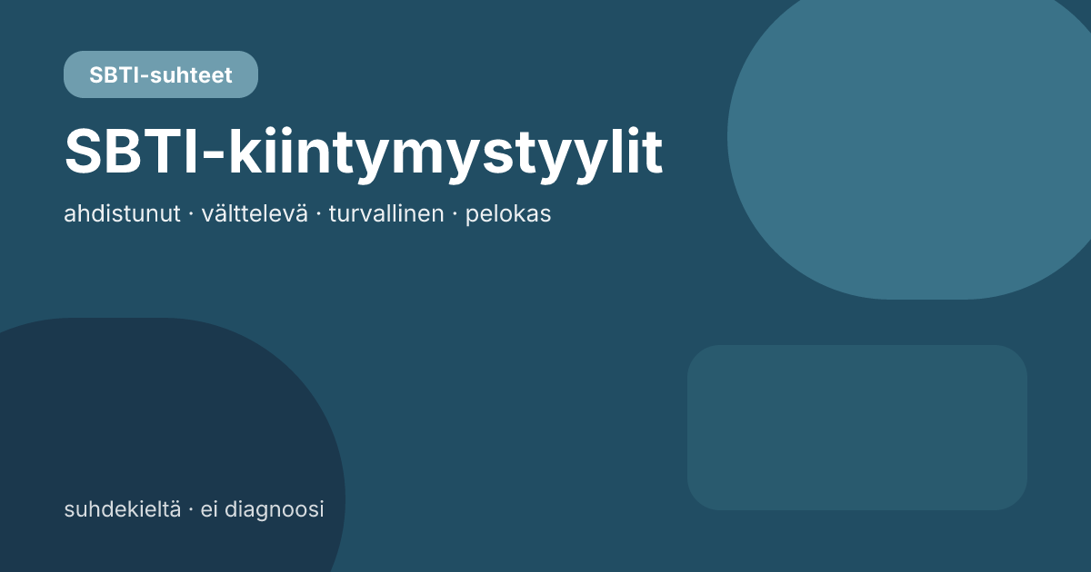 SBTI:tä vastaavat kiintymystaipumukset: Kuinka ymmärtää ahdistuneita, vältteleviä, turvallisia ja pelottavia suhdemalleja