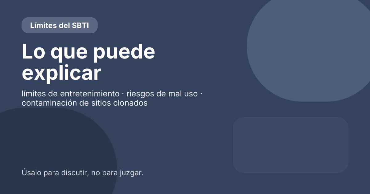 ¿Qué puede decirle SBTI y qué no? Los verdaderos límites de una prueba de entretenimiento