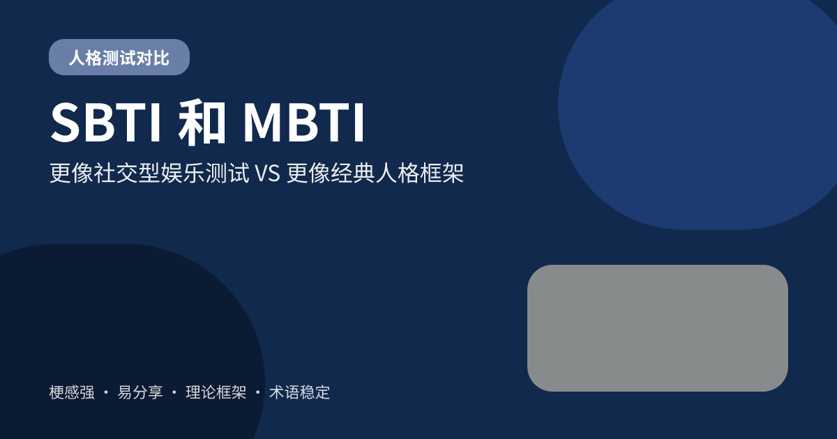 SBTI和MBTI有什么区别?全面对比SBTI与MBTI人格测试 SBTI和MBTI有什么区别?全面对比SBTI与MBTI人格测试