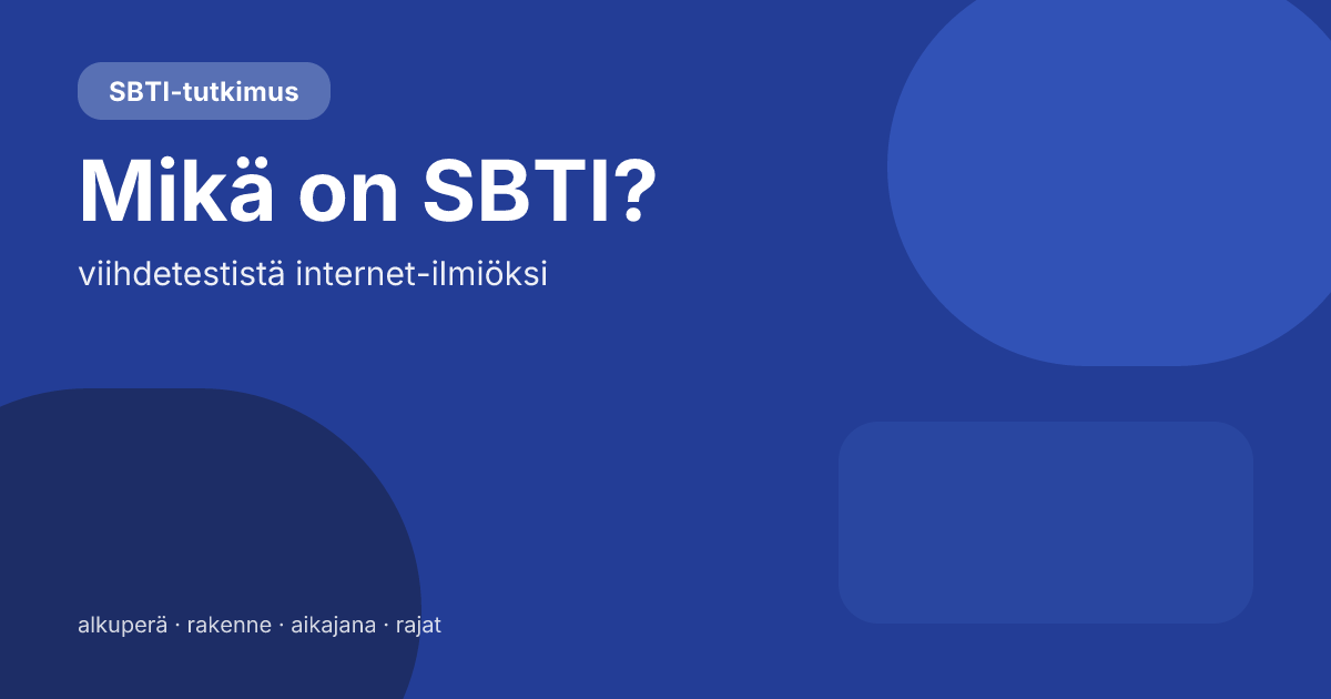 Mikä on SBTI? Viihdetestistä internet-ilmiöksi