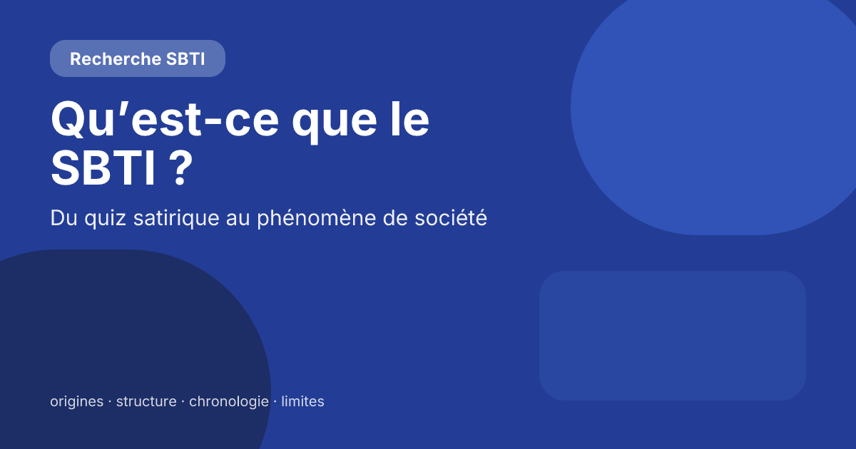 Qu’est-ce que le SBTI ? Du quiz de divertissement structuré au phénomène social à part entière