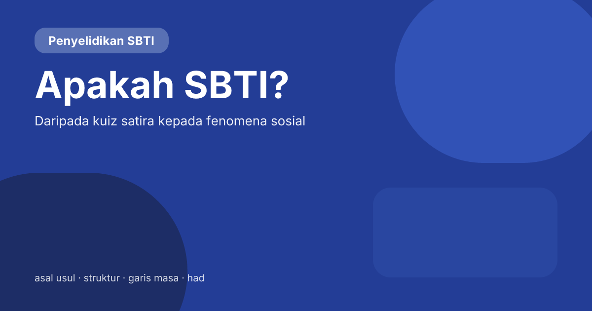 Apakah SBTI? Daripada Kuiz Personaliti Satira kepada Fenomena Sosial Penuh Apakah SBTI? Daripada Kuiz Personaliti Satira kepada Fenomena Sosial Penuh