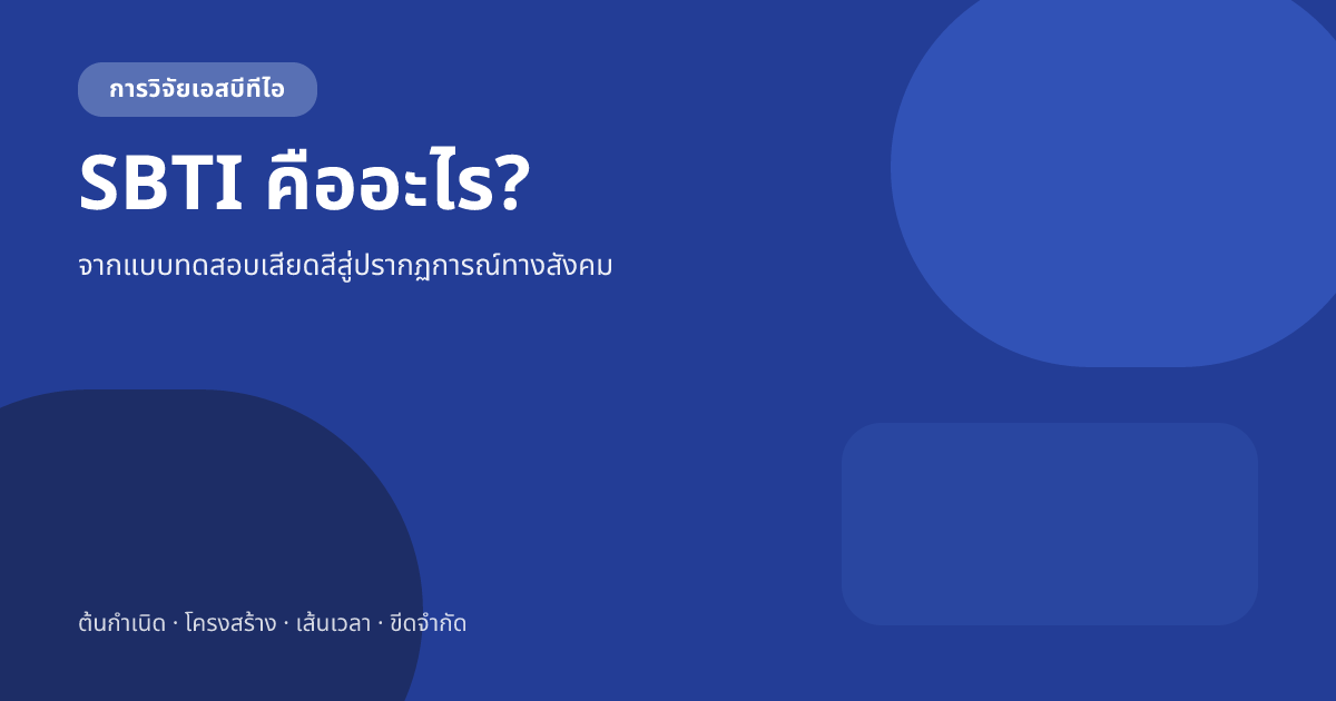 SBTI คืออะไร? จากแบบทดสอบบุคลิกภาพเสียดสีไปจนถึงปรากฏการณ์ทางสังคมที่เต็มเปี่ยม