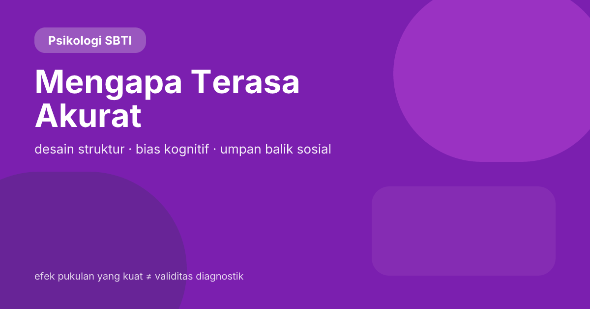 Mengapa SBTI Terasa Akurat? Struktur, Bias Kognitif, dan Ekspresi Diri Internet