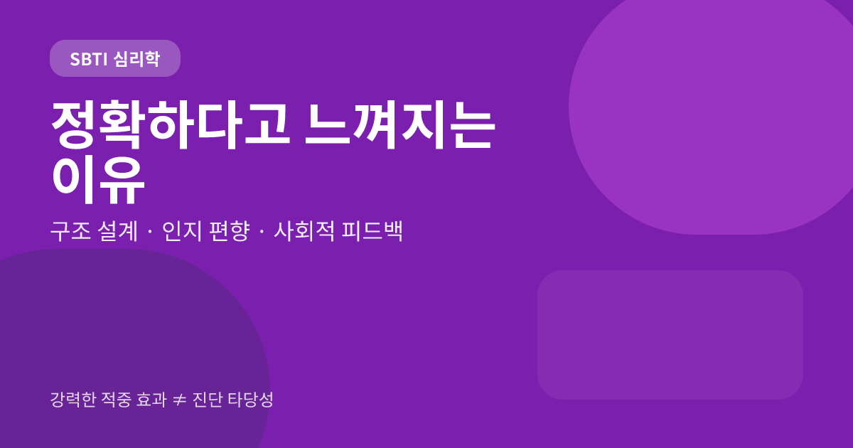 SBTI가 왜 그렇게 정확하다고 느끼는가? 구조, 인지 편향 및 인터넷 자기 표현