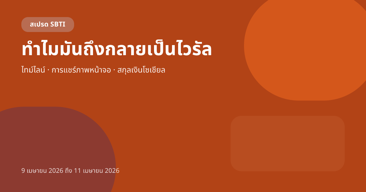 เหตุใด SBTI ถึงแพร่ระบาดในเดือนเมษายน 2569 รายละเอียดของกลไกการแบ่งปัน เหตุใด SBTI ถึงแพร่ระบาดในเดือนเมษายน 2569 รายละเอียดของกลไกการแบ่งปัน