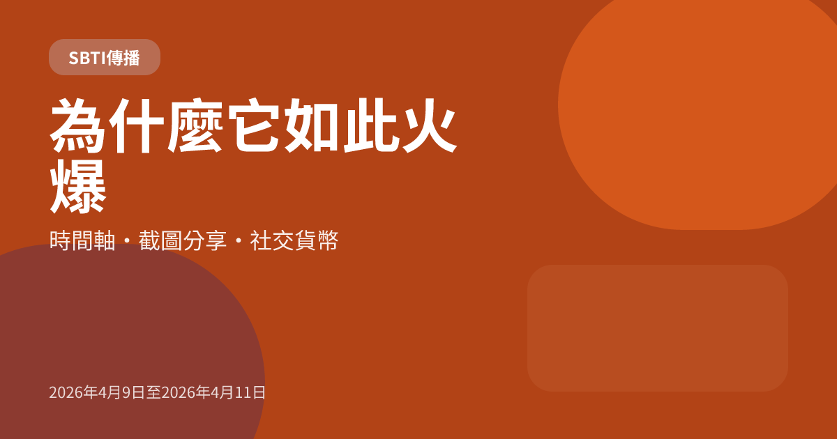 為什麼 SBTI 在 2026 年 4 月如此火紅？共享機制的分解