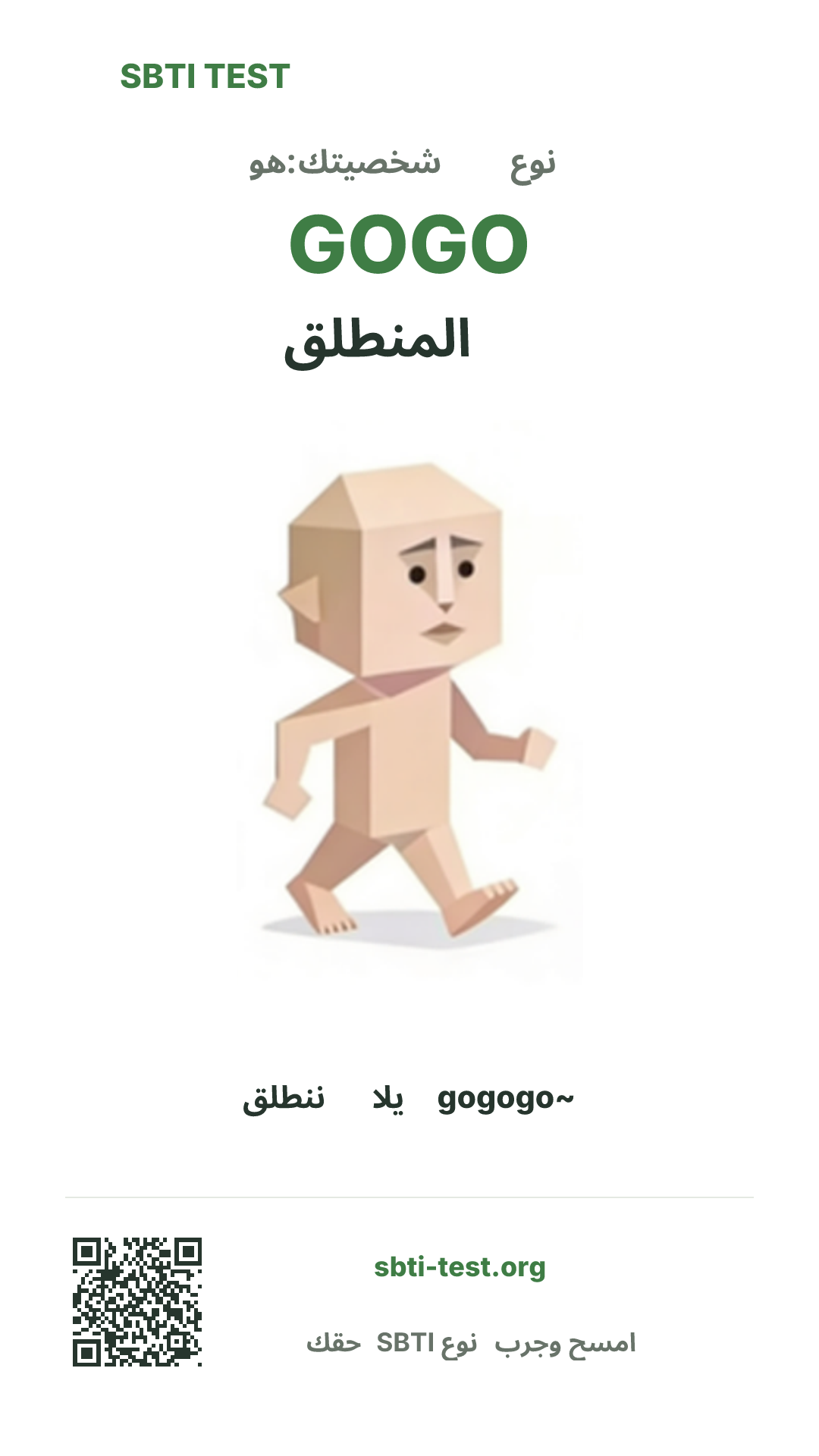 ملصق عمودي لنتيجة SBTI GOGO المنطلق مع الصورة الرئيسية ومعلومات المشاركة