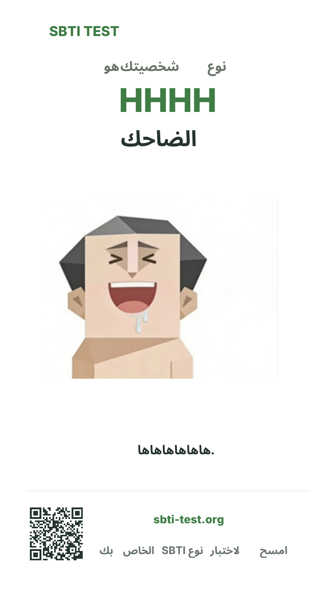 SBTI قيد الاختبار HHHH الضاحك نوع صورة الملصق الرأسي، توضح الرؤية الرئيسية ومشاركة المعلومات