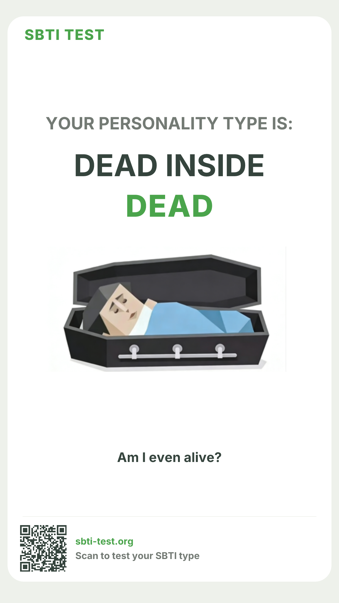 Affiche verticale SBTI pour DEAD Éteint, avec le visuel du type et les infos de partage