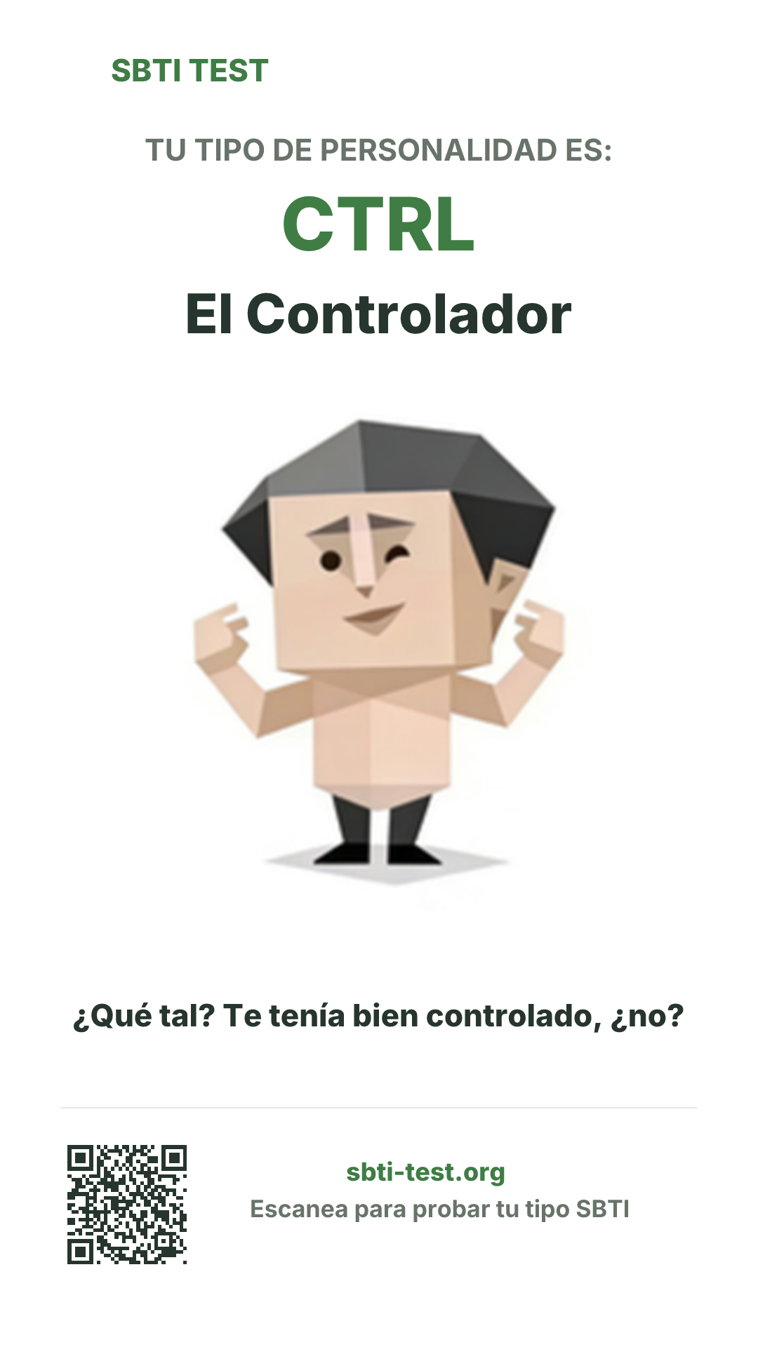 Póster vertical de SBTI para CTRL El Controlador, con la ilustración y la información para compartir