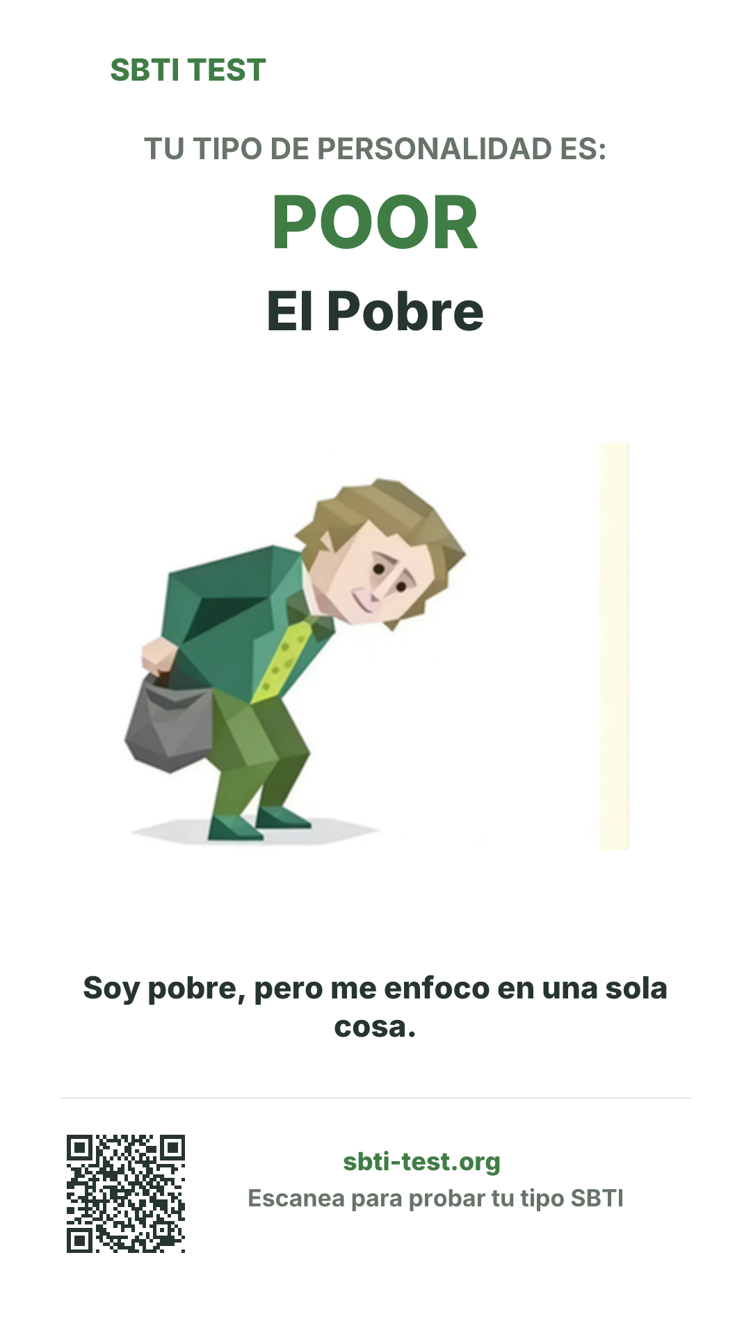 Póster vertical de SBTI para POOR El Pobre, con la ilustración y la información para compartir