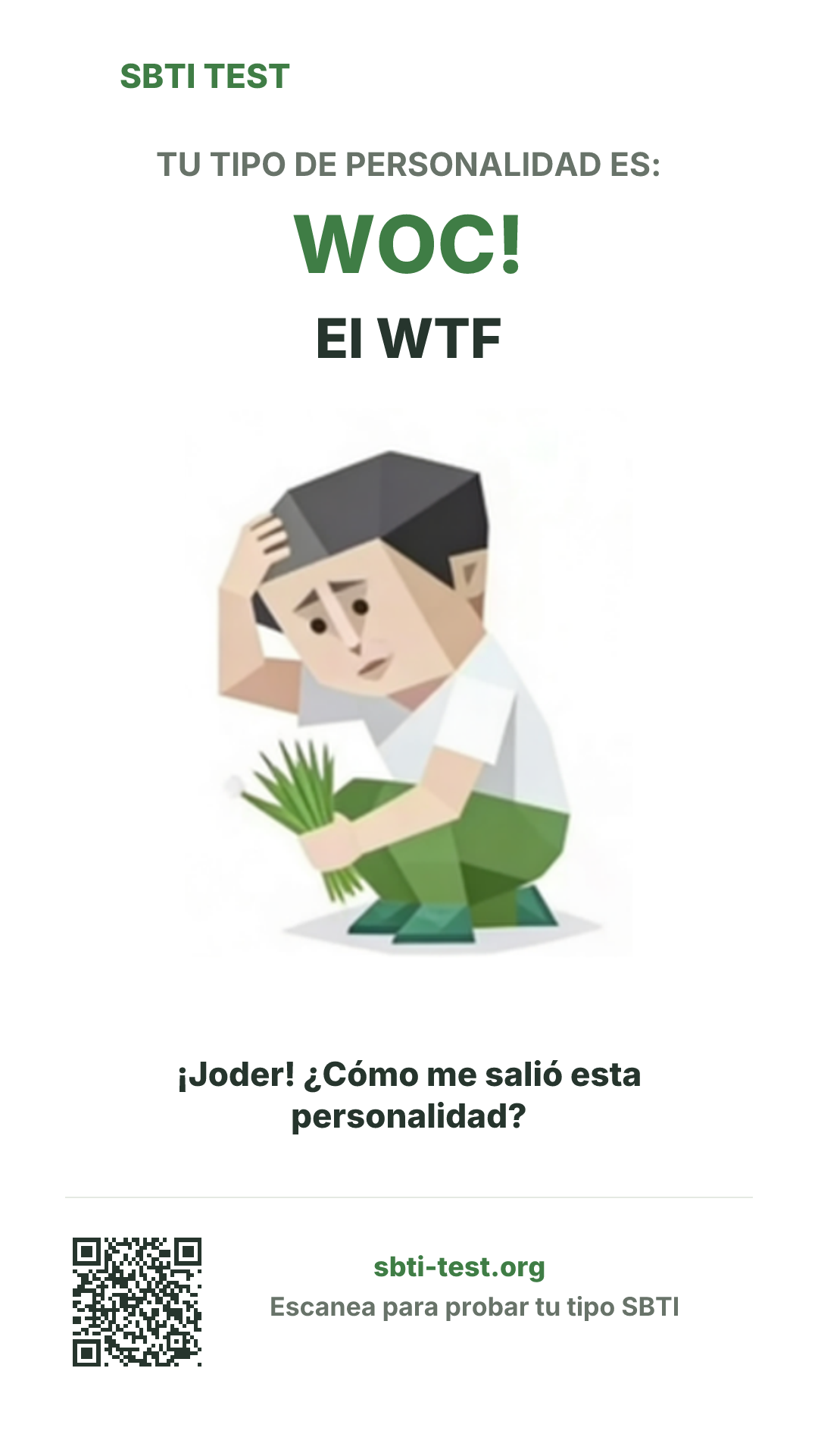Póster vertical de SBTI para WOC! El Qué Fuerte, con la ilustración y la información para compartir