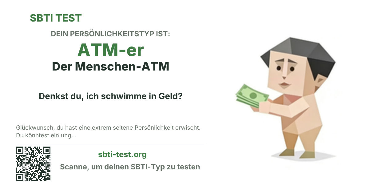 SBTI-Sharekarte für ATM-er Der Menschen-ATM, mit Typmotiv und Titeltext