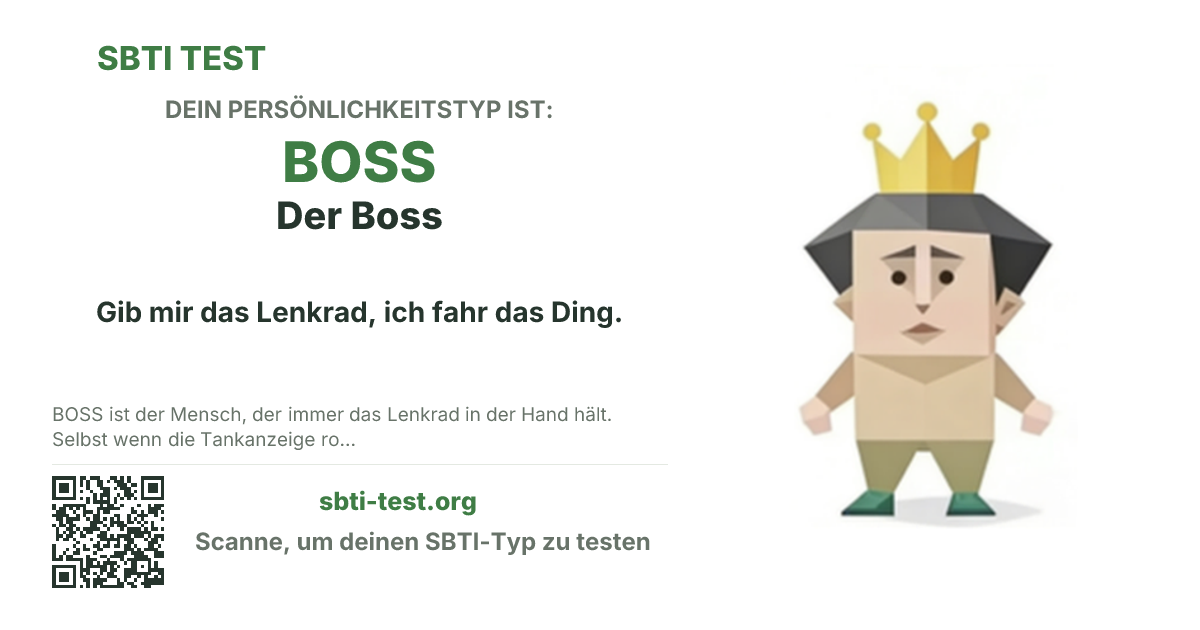 SBTI-Sharekarte für BOSS Der Boss, mit Typmotiv und Titeltext