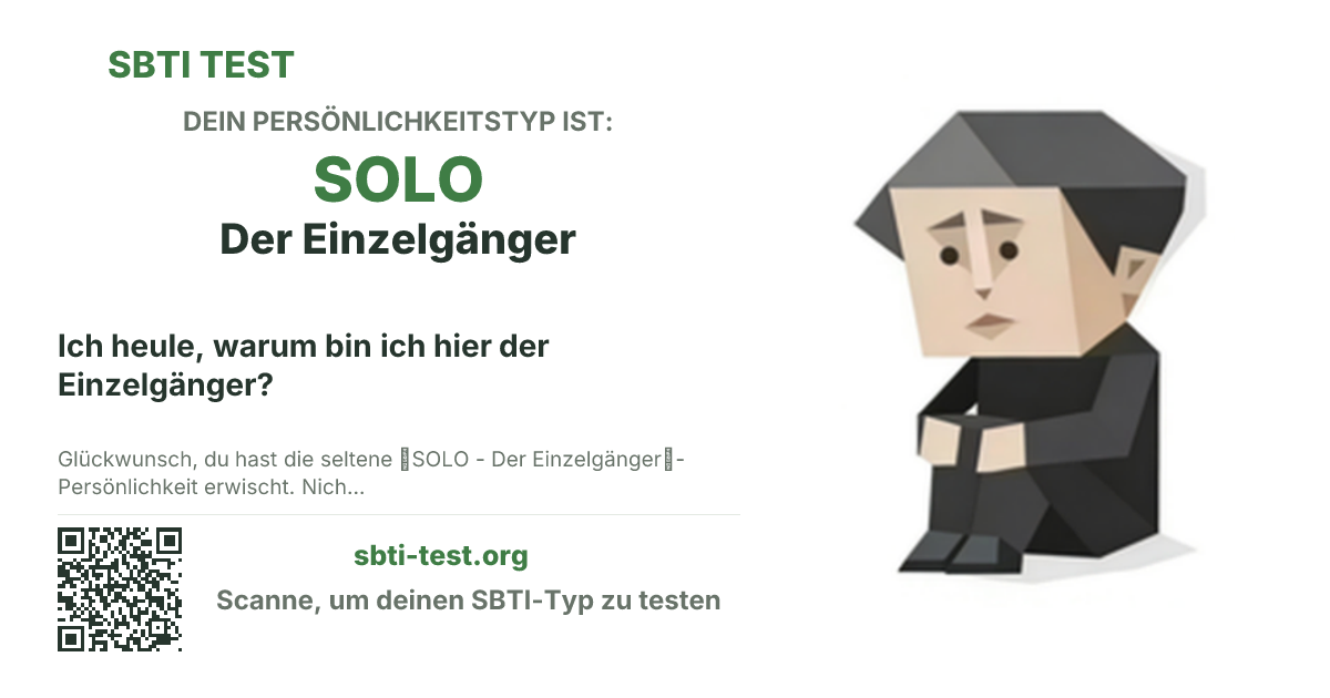SBTI-Sharekarte für SOLO Der Einzelgänger, mit Typmotiv und Titeltext