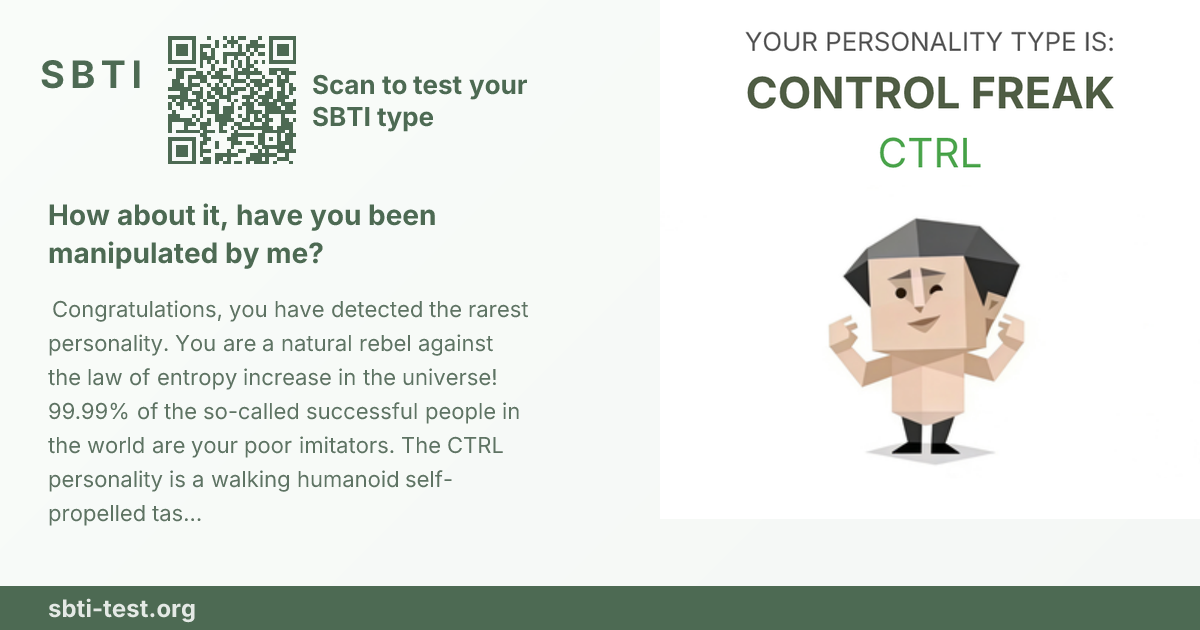 Carte de partage SBTI pour CTRL Maître du contrôle, avec le visuel du type et son titre
