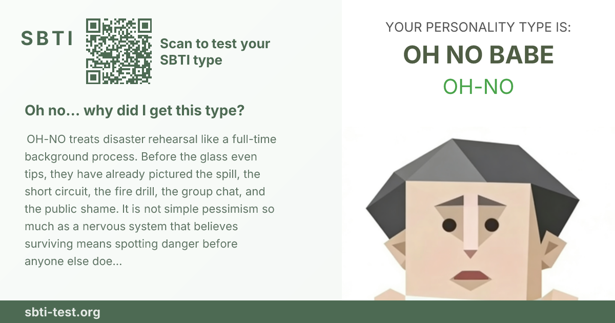 Carte de partage SBTI pour OH-NO Sonnette d'alarme, avec le visuel du type et son titre