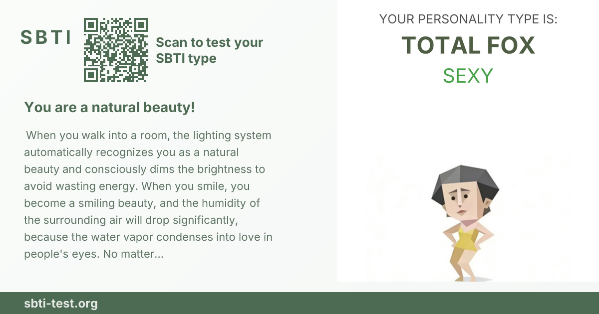 Carte de partage SBTI pour SEXY Briseur de cœurs, avec le visuel du type et son titre