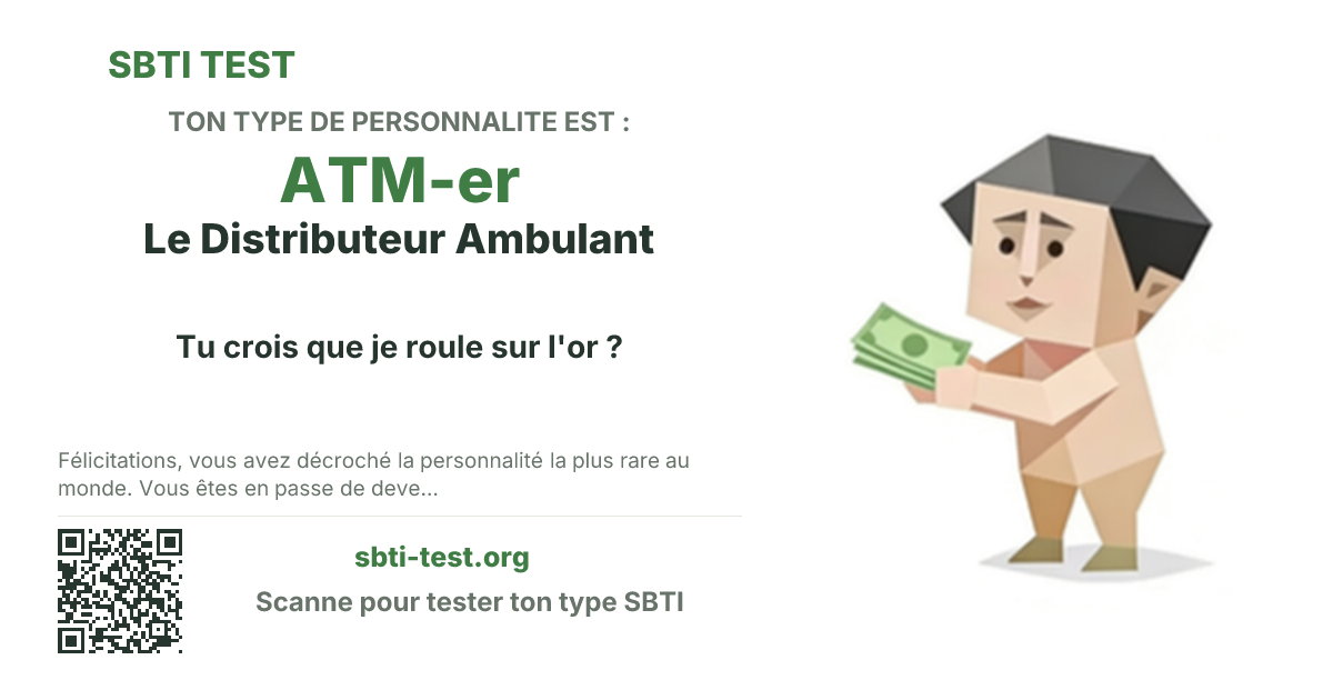 Carte de partage SBTI pour ATM-er Le Distributeur Ambulant, avec le visuel du type et son titre