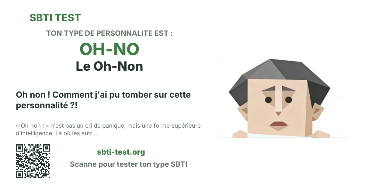 Carte de partage SBTI pour OH-NO Le Oh-Non, avec le visuel du type et son titre