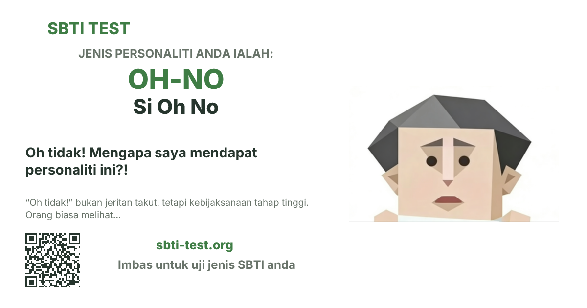 Kad kongsi SBTI untuk OH-NO Si Oh No dengan visual jenis dan tajuk