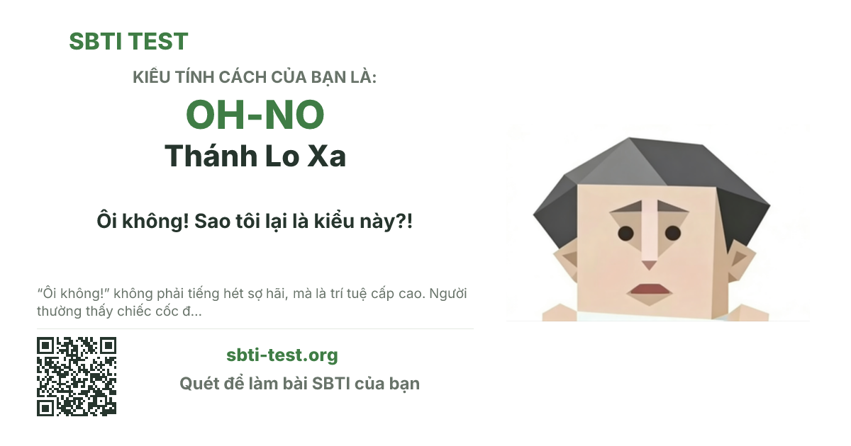 Ảnh thẻ chia sẻ SBTI cho OH-NO Thánh Ôi Không, hiển thị hình kiểu SBTI và tiêu đề