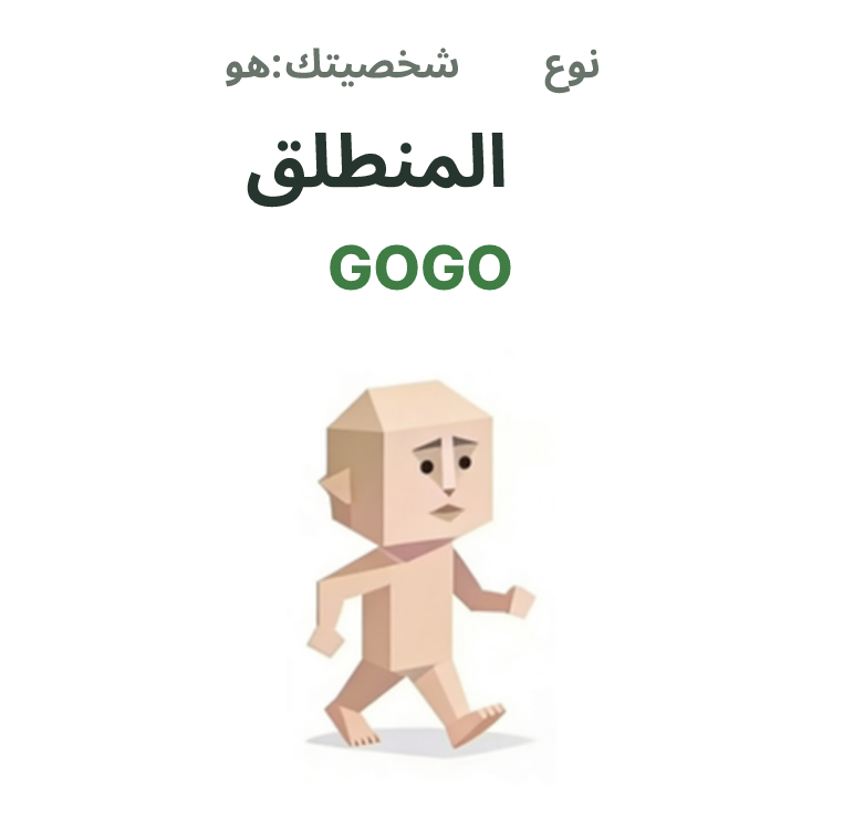 رسم توضيحي لشخصية SBTI GOGO، المنطلق