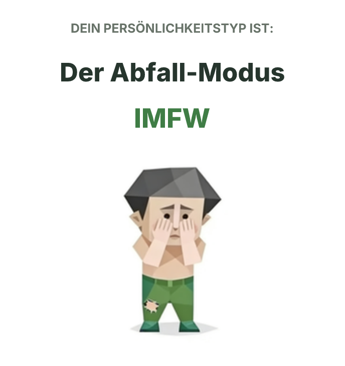 SBTI-Persönlichkeitstyp-Illustration IMFW Der Abfall-Modus