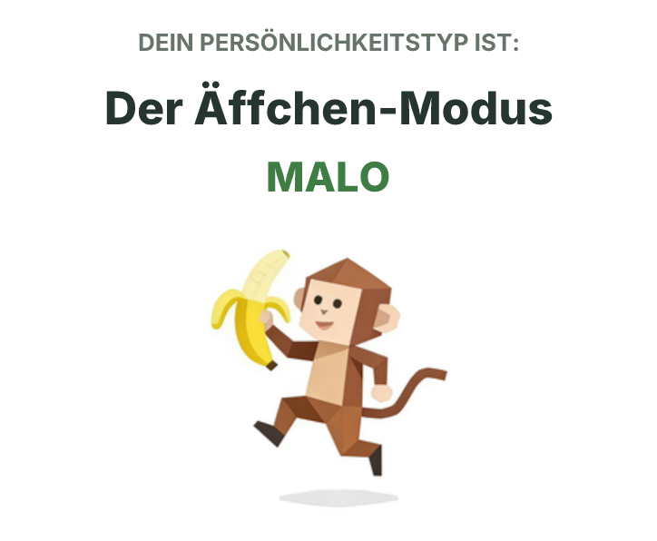 SBTI-Persönlichkeitstyp-Illustration MALO Der Äffchen-Modus