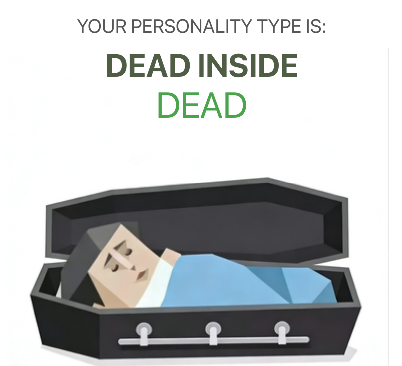 DEAD sbti test personality type illustration for deceased