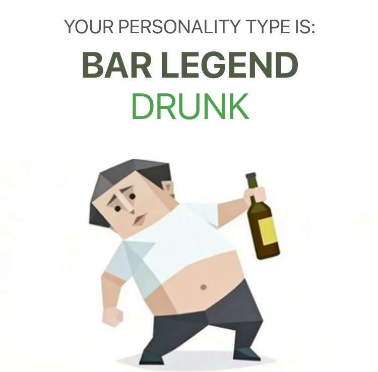 DRUNK sbti test personality type illustration for drunkard