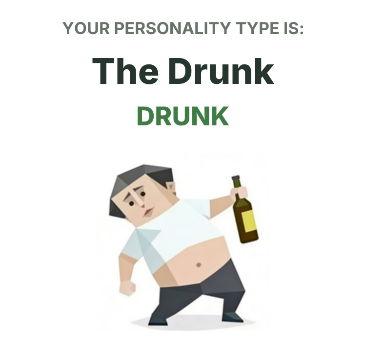 SBTI personality type illustration for DRUNK The Drunk