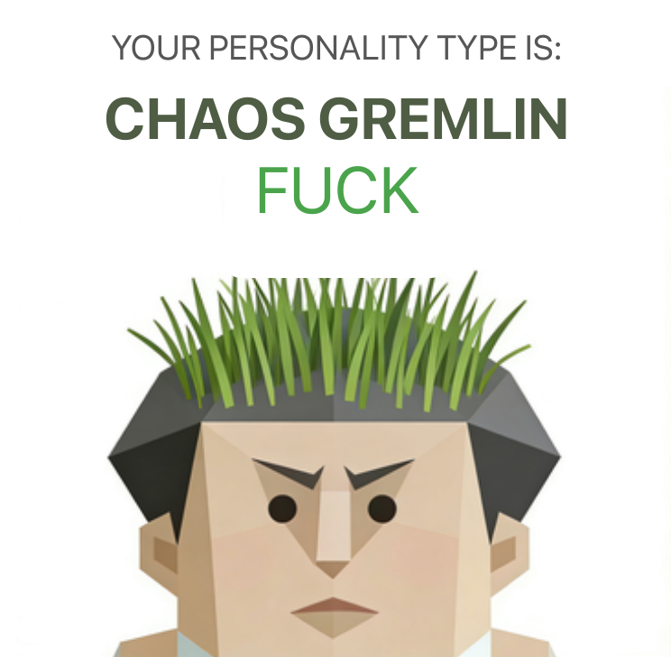 FUCK sbti test personality type illustration for Grasshopper