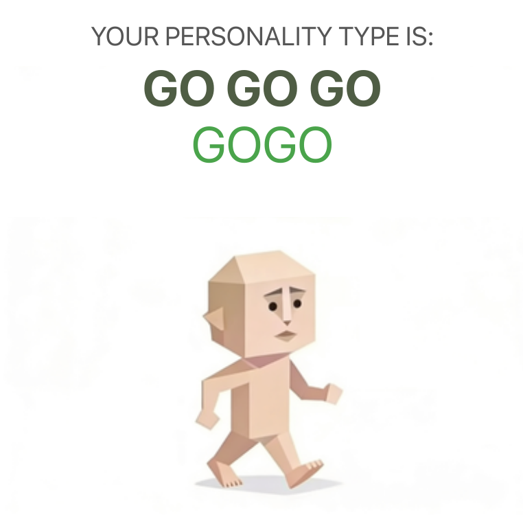 GOGO sbti test personality type illustration for Walker