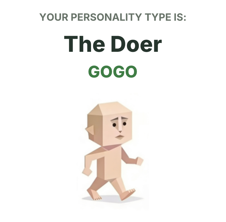 SBTI personality type illustration for GOGO The Doer