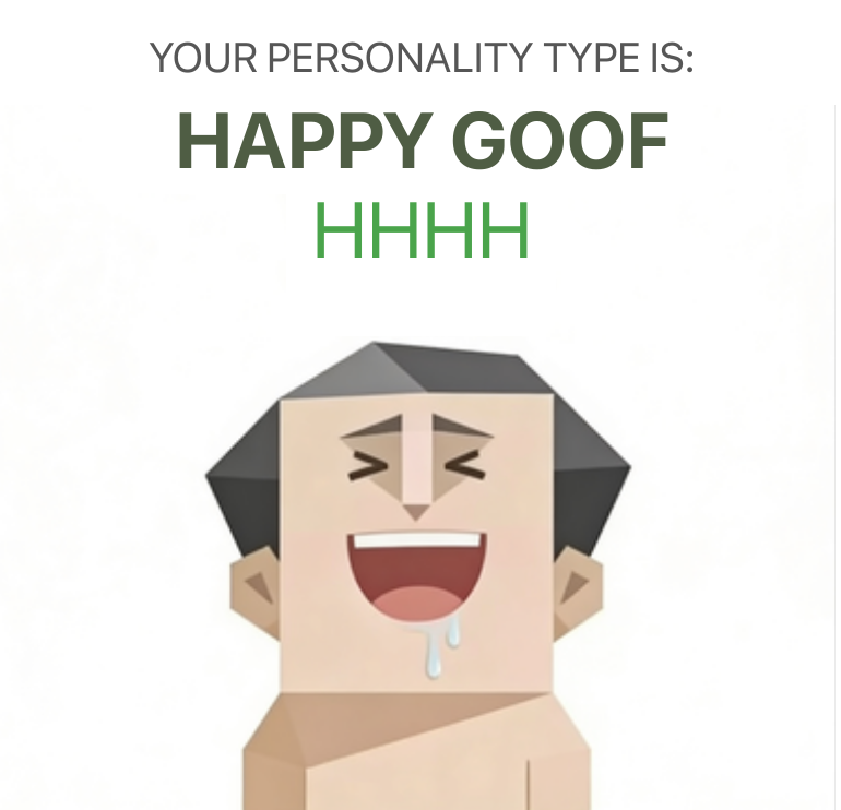 HHHH sbti test personality type illustration for fool