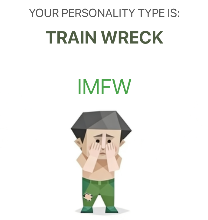 IMFW sbti test personality type illustration for waste
