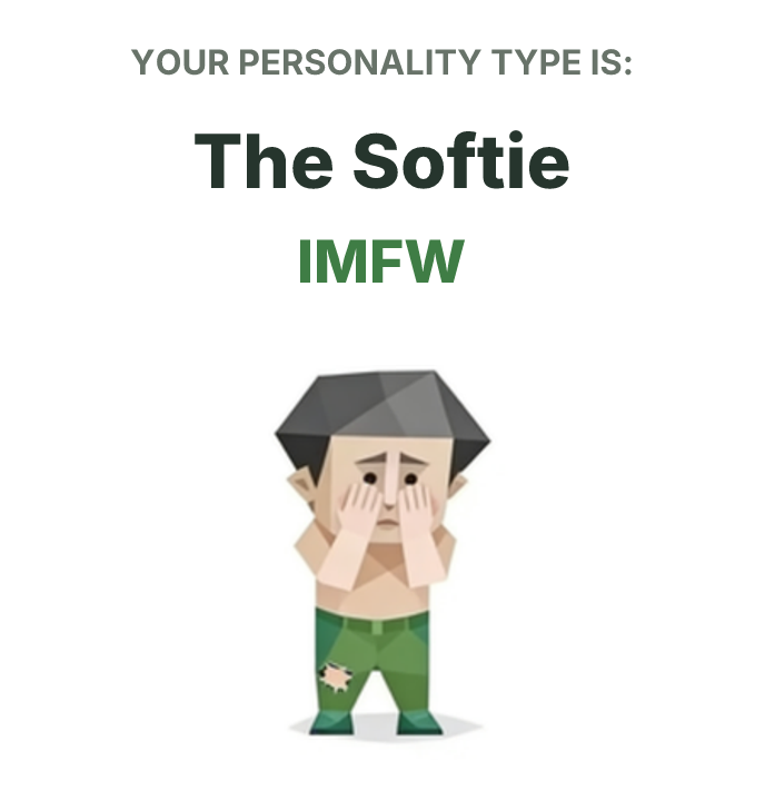 SBTI personality type illustration for IMFW The Softie