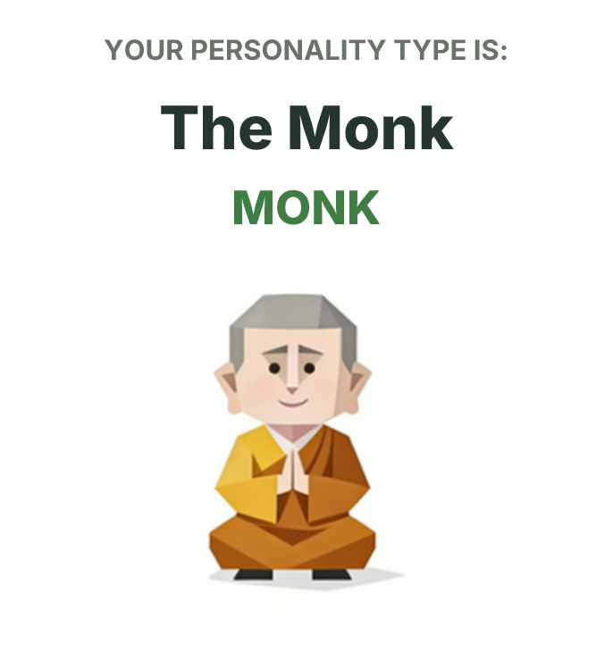 SBTI personality type illustration for MONK The Monk