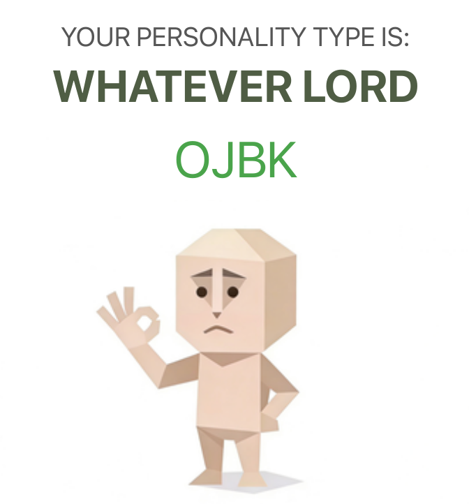 OJB sbti test personality type illustration for Doesn't matter people