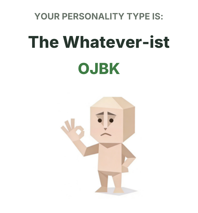SBTI personality type illustration for OJBK The Whatever-ist