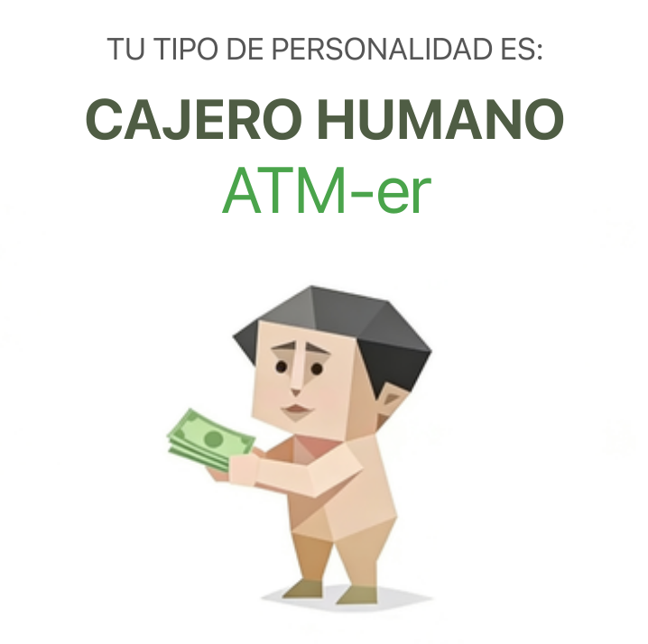 Ilustracion del tipo de personalidad del sbti test Cajero automático dador de dinero