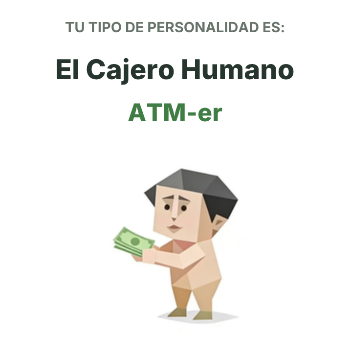 Ilustración del tipo de personalidad SBTI ATM-er El Cajero Humano