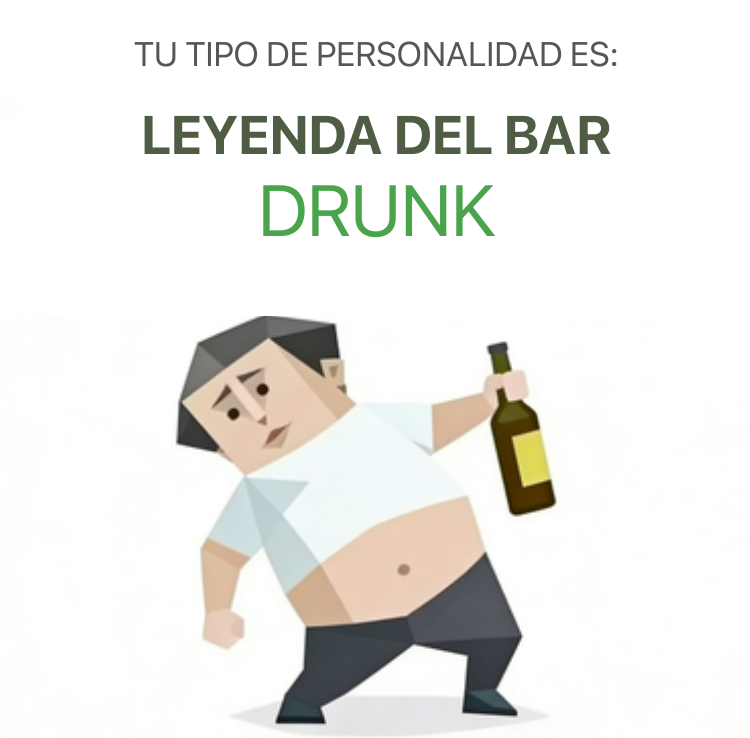 Ilustracion del tipo de personalidad del sbti test EBRIO borracho