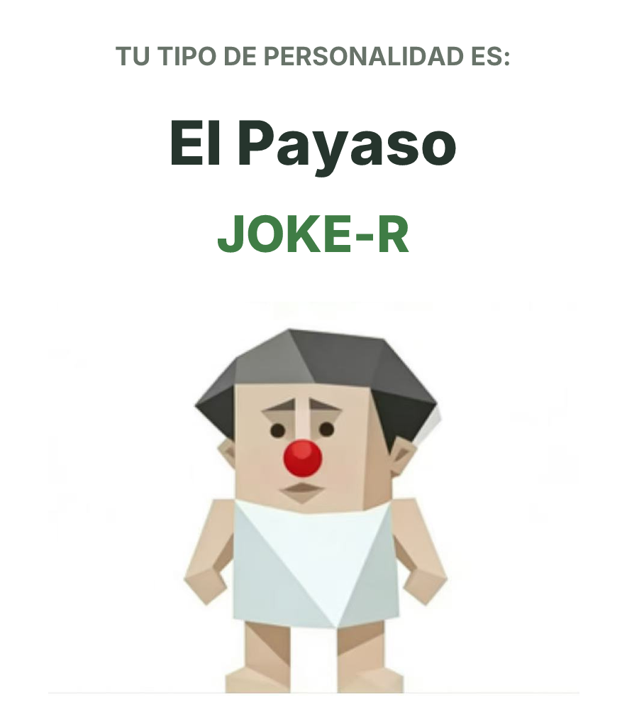 Ilustración del tipo de personalidad SBTI JOKE-R El Payaso