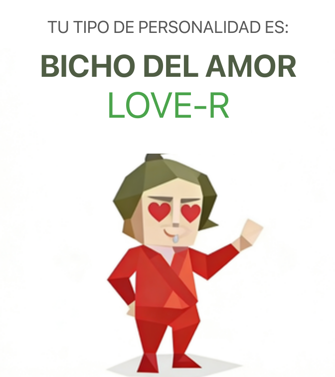Ilustracion del tipo de personalidad del sbti test AMANTE Apasionado