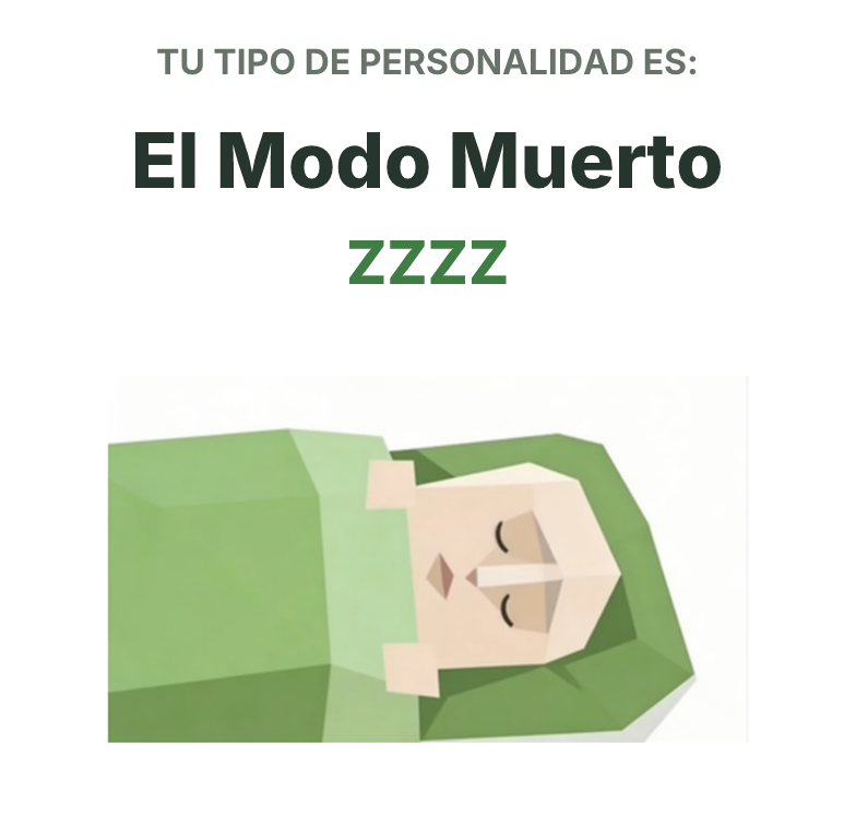 Ilustración del tipo de personalidad SBTI ZZZZ El Modo Muerto