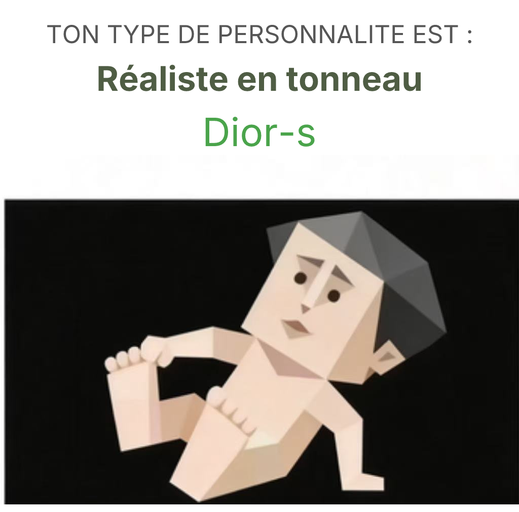 SBTI illustration du type de personnalité pour Dior-s Réaliste en tonneau