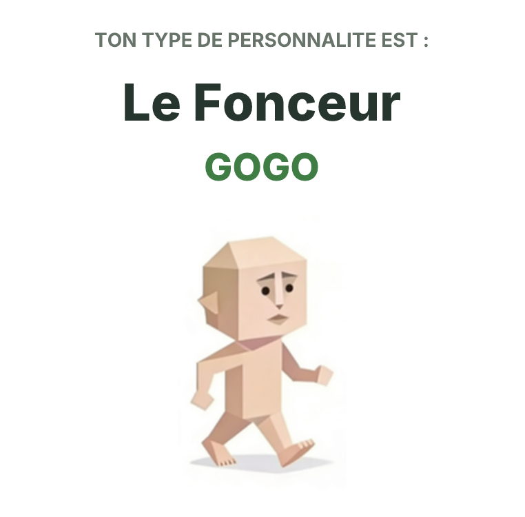Illustration SBTI du type GOGO Le Fonceur